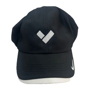 Nike Dri-Fit Adult Unisex  M/L Heritage Cap Black Strapback V‎ Logo Golf NWT